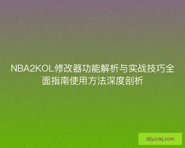 NBA2KOL修改器功能解析与实战技巧全面指南使用方法深度剖析